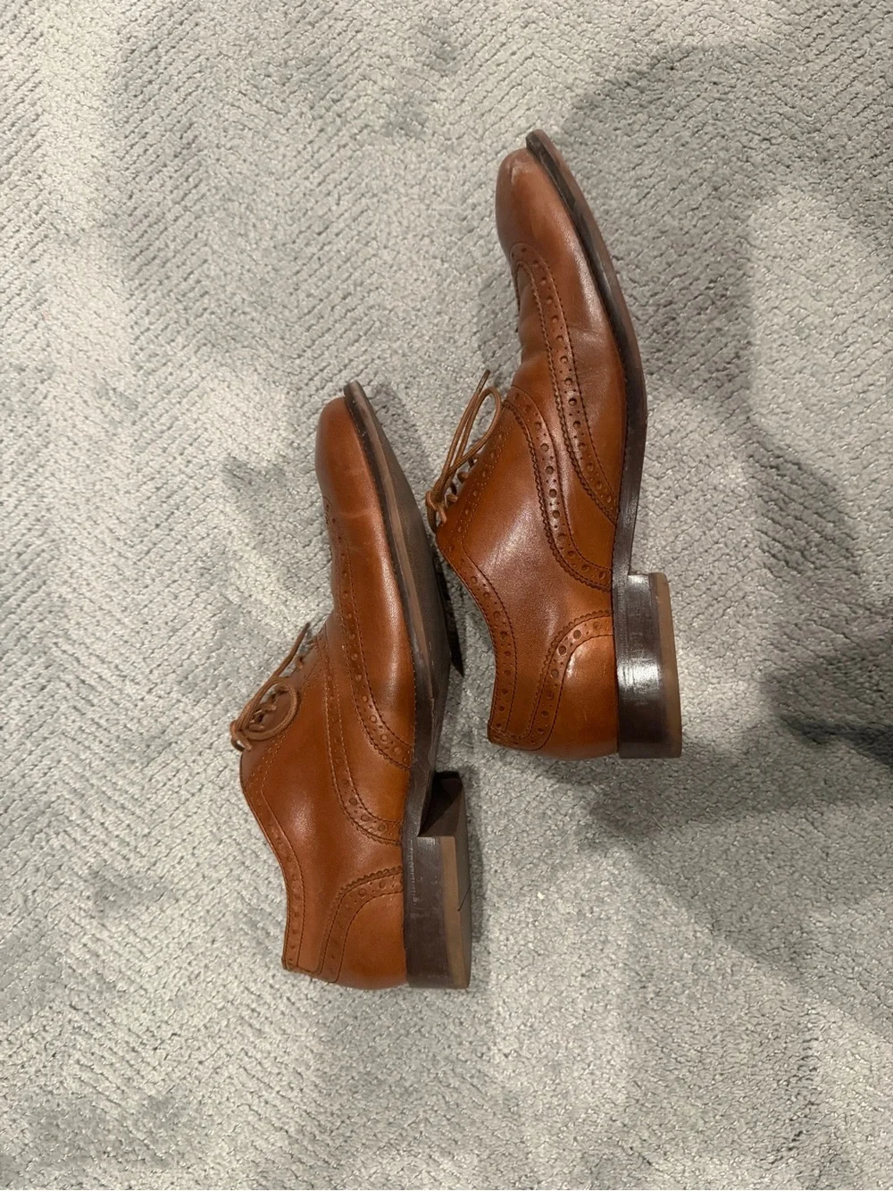 Cole Haan Men’s 8 1/2 Tan Leather Wingtip Derby Shoes